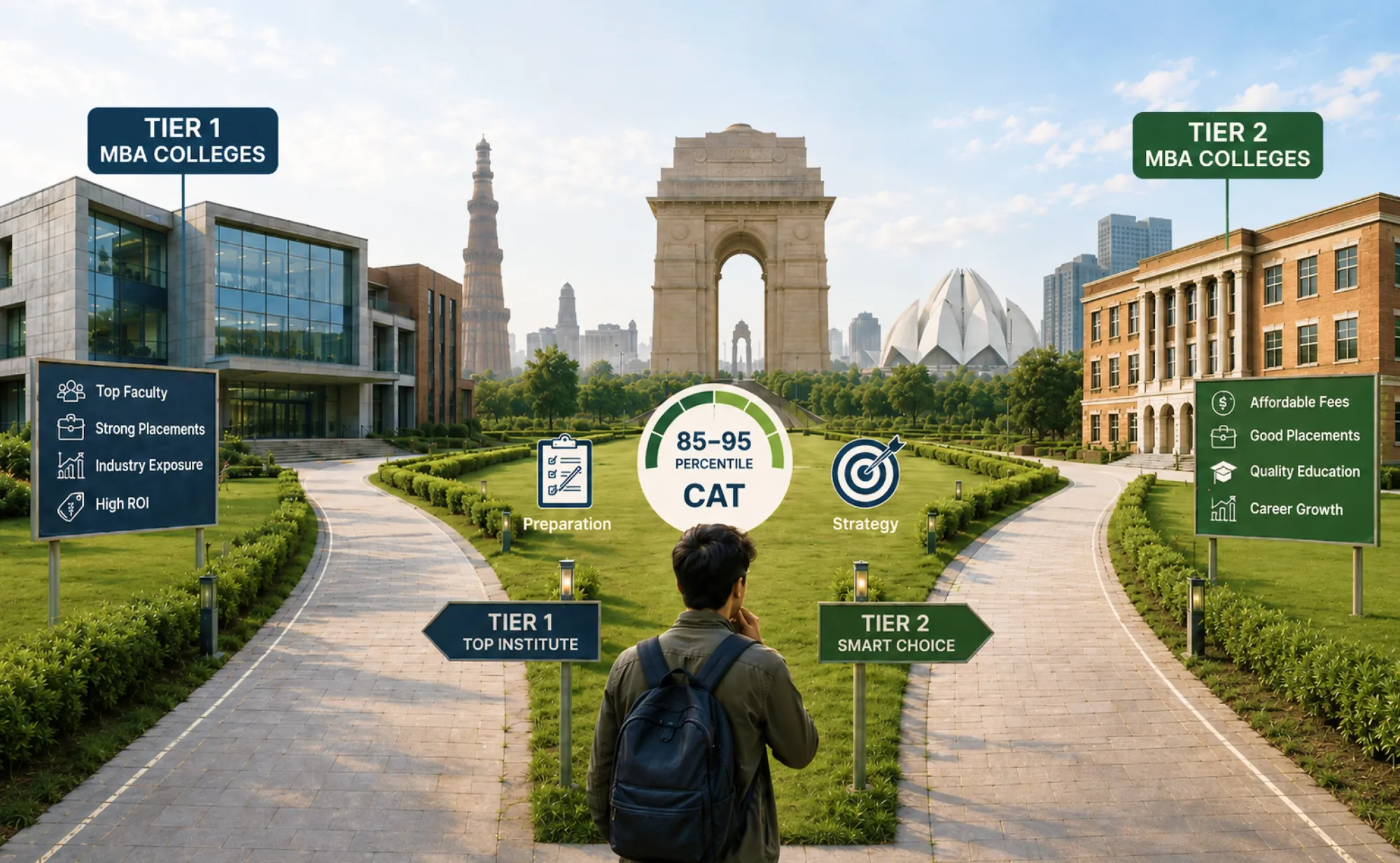 Can You Get Into a Tier 1 or 2 MBA College in Delhi NCR With an 85–95 Percentile in CAT?